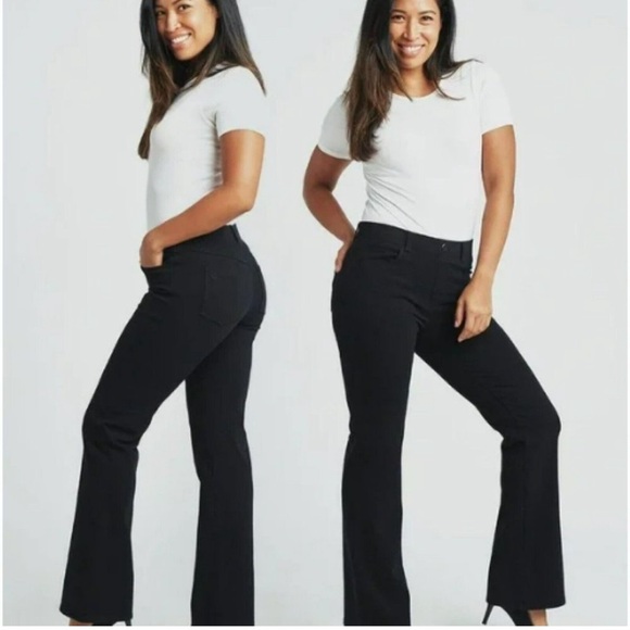 Betabrand Boot-Cut 4-Pocket Yoga Denim Jean in Washed Black - Picture 15 of 15